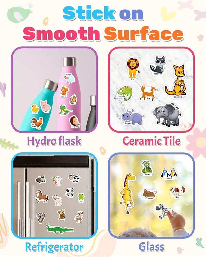 Benresive Reusable Sticker Books for Toddlers, Fun Travel Stickers for Kids, Toddler Sticker Book, Crafts Activities for Toddlers, 3 and Up Birthady Gifts - Animals Zoo - Image 4